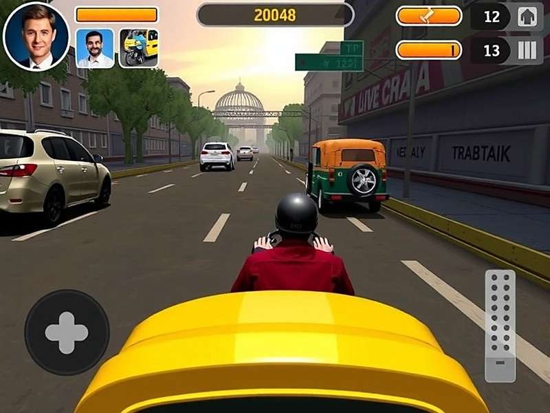 Rickshaw Legends India gameplay showing passenger pickup in Delhi