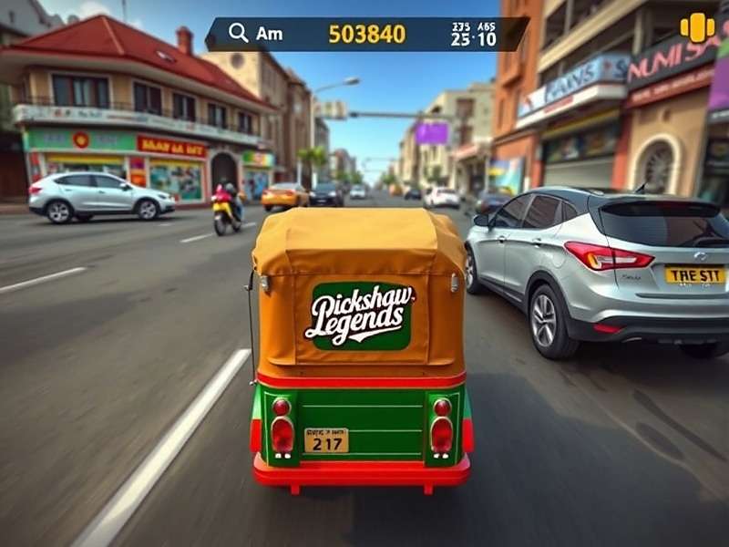 Rickshaw Legends India gameplay showing auto-rickshaw racing through Mumbai streets