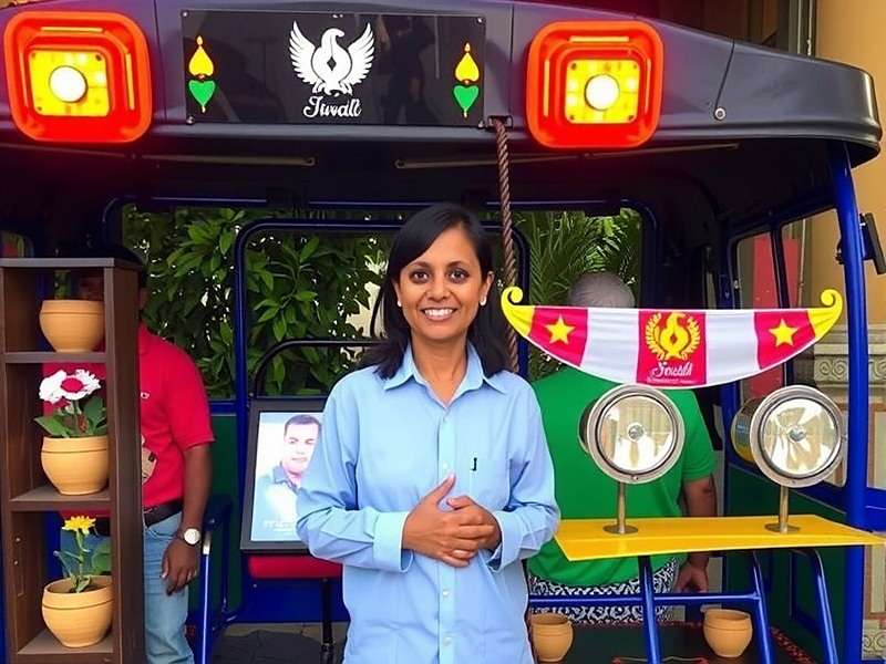 Rickshaw Legends India Diwali special event showing decorated auto-rickshaw